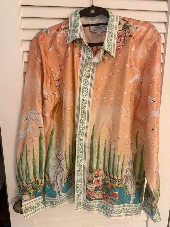casablanca Other - Casablanca Peach Scenic Silk Button-Up Shirt